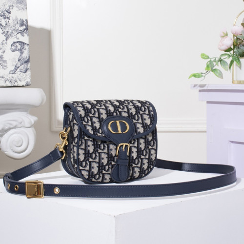 Dior Womens Bag Luxury Brand Design Fashion Type Small Dior Bobby Bag Blue Dior Oblique Jacquard