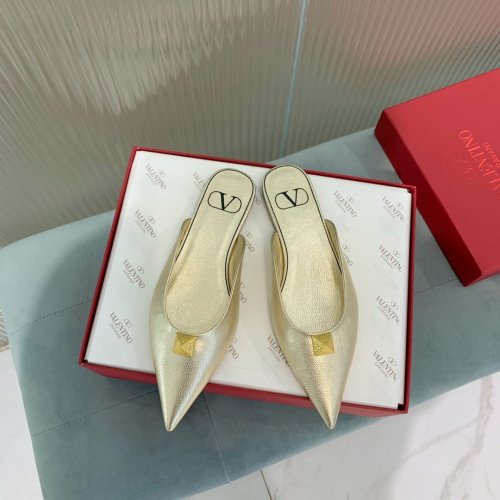 Valentino Women Shoes Mule Flip Flop Sandals ROMAN STUD FLAT MULE IN CALFSKIN with Original Box Luxury Brand