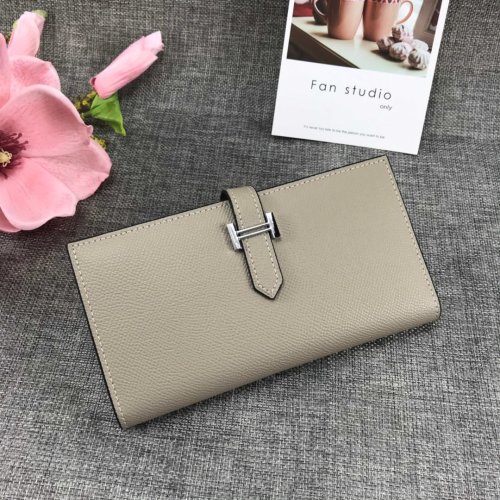 Hermes Womens Mens Wallets Purse Bearn Clutch Leather Design Coin Bag with Original Box