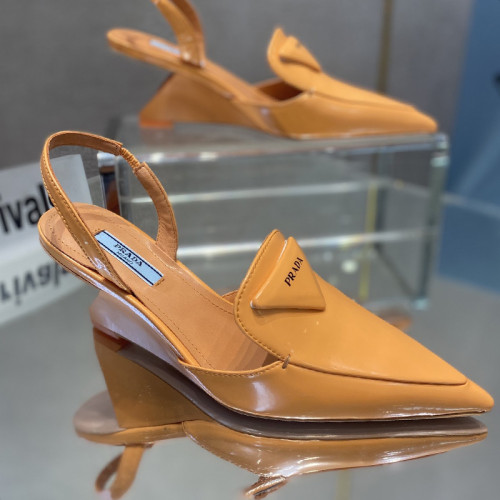 Prada Womens Shoes Slingback Pumps Luxury Brand Casual Shoes for Women with Original Box