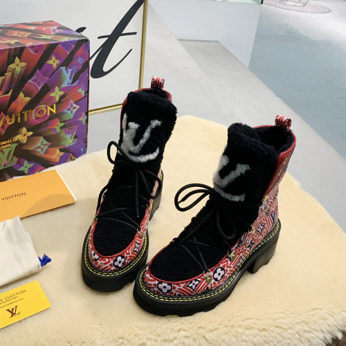 Louis Vuitton Women Shoes Boots Luxury Brand LV BEAUBOURG ANKLE BOOT with Original Box