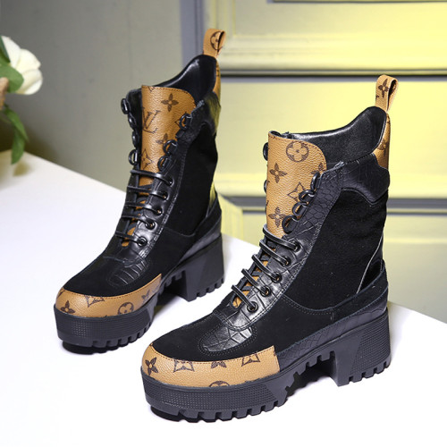 Louis Vuitton Women Shoes Boots Luxury Brand Fashion Ankle Boots LAUREATE PLATFORM DESERT BOOT