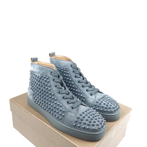 Christian Louboutin Mens Shoes Luxury Brand Red Bottom Design Louis Junior Spikes Flat with Original Box CL sneakers