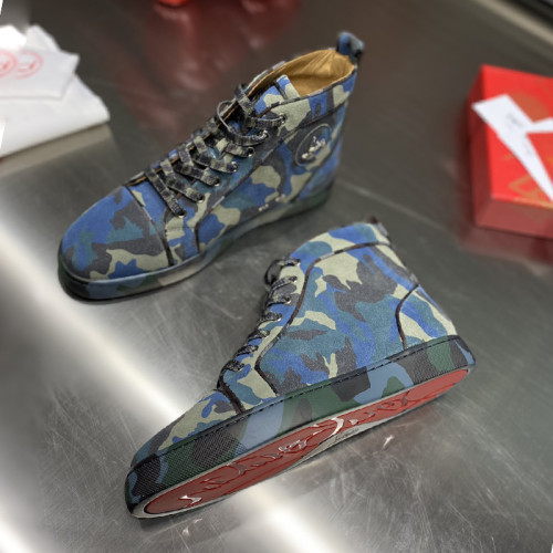 Christian Louboutin Mens Shoes Luxury Brand Red Bottom Design Louis Junior Spikes Flat with Original Box CL sneakers