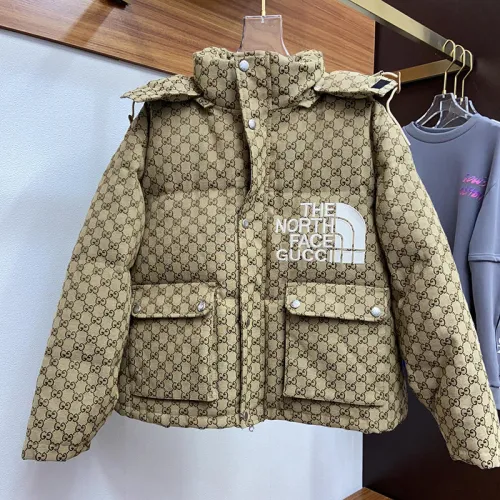 Gucci X The North Face Design Mens Womens Winter Windprood Down Jackets Keep Warm 90% White Duck Down