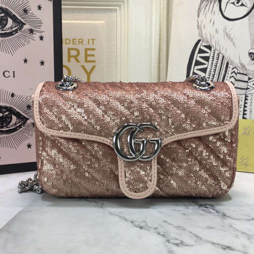 Gucci Womens Bags Shoulder Messenger Bag Luxury Brand Gucci GG Marmont matelassé mini bag with Original Box 446744 UM8AN 1711