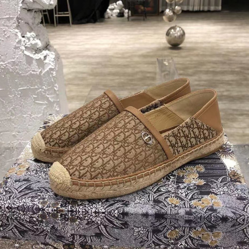 Dior Women Shoes Luxury Brand Design Dior Espadrille Nude Mesh Embroidery Womens Shoes with Original Box