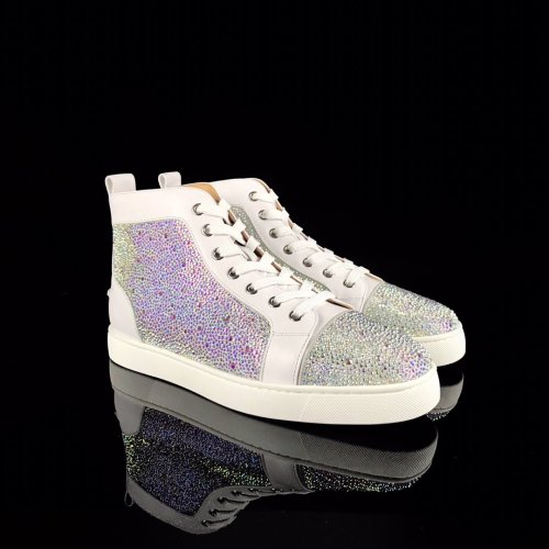 Christian Louboutin Mens Shoes Luxury Brand Red Bottom Design Louis Junior Spikes Flat with Original Box CL sneakers