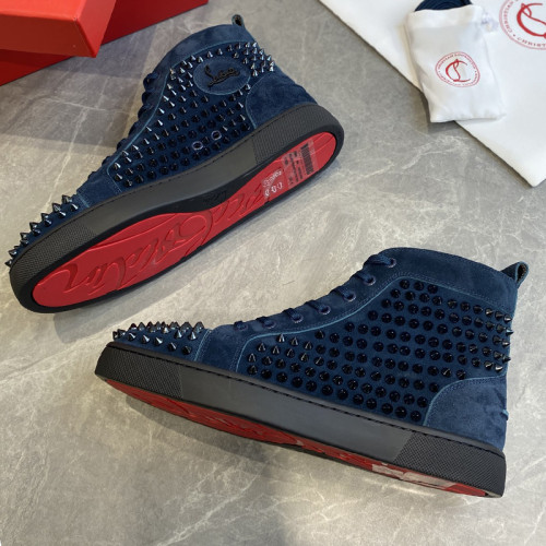 Christian Louboutin Mens Shoes Luxury Brand Red Bottom Design Louis Junior Spikes Flat with Original Box CL sneakers