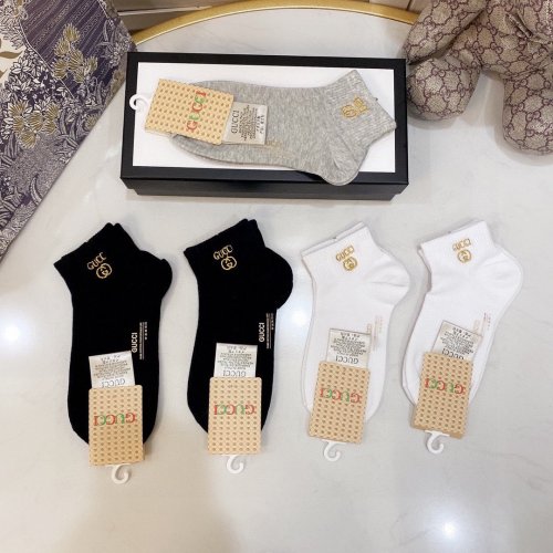 Gucci Socks 5 Pairs with Original Box Luxury Brand Breathable Gucci Sock