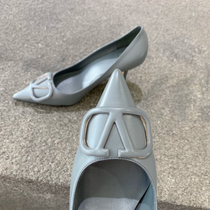 Valentino Women Shoes Mule Flip Flop Sandals VLOGO SIGNATURE CALFSKIN PUMP 80MM Luxury Brand with Original Box