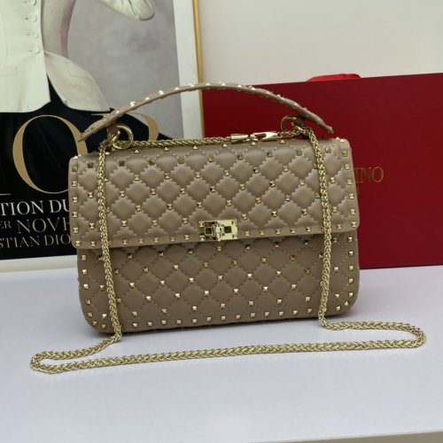 Valentino Womens Bags Crossbody Bags Handbags Luxury Brand LARGE ROCKSTUD SPIKE NAPPA LEATHER BAG with Original Box