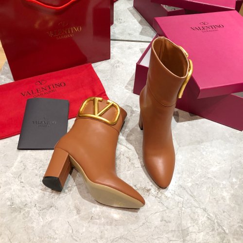 Valentino Garavani Women Fashion Ankle Boots Luxury Brand Vlogo Signature Calfskin Combat Boot with Original Box