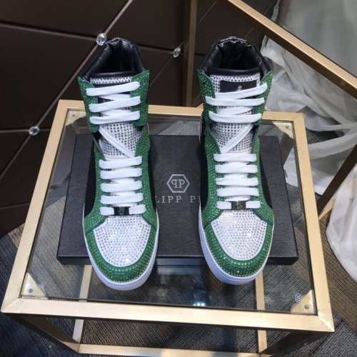 Philipp Plein Men Shoes High Top Sneaker Fashion Design Luxury Brand