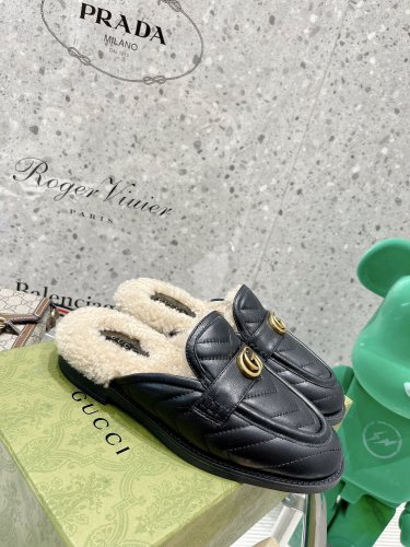 Gucci Womens Shoes Casual Loafers Design Luxury Brand Leather Princetown with Original Box