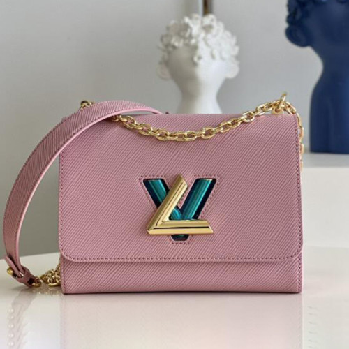 Louis Vuitton Womens Bags Shoulder Messenger Bags Luxury Brand TWIST MM Pink Epi grained cowhide leather M20680 with Original Box