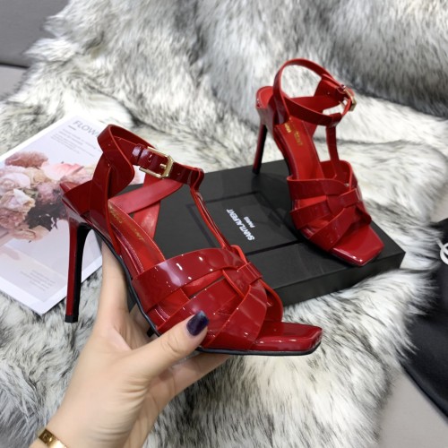 Saint Laurent YSL Womens Shoes TRIBUTE SANDALS IN PATENT LEATHER 10cm