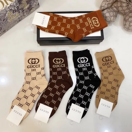 Gucci Socks 5 Pairs with Original Box Luxury Brand Breathable Gucci Sock