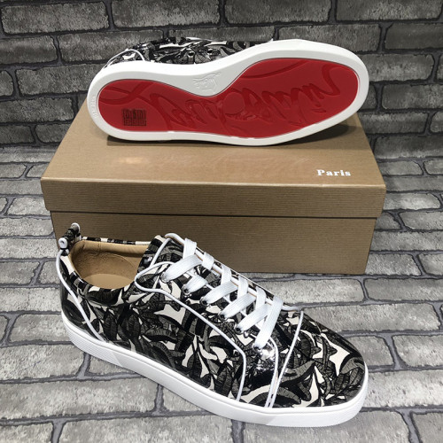 Christian Louboutin Mens Shoes Luxury Brand Red Bottom Design Louis Junior Spikes Flat with Original Box CL sneakers