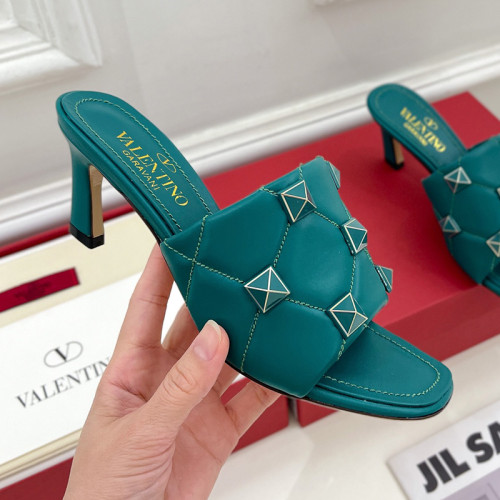 Valentino Women Shoes Mule Flip Flop Sandals ROMAN STUD SLIDE SANDAL IN QUILTED NAPPA with Original Box Luxury Brand 6.5cm Heel Design