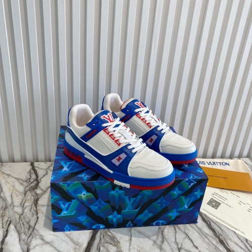 Louis Vuitton Men Shoes Fashion Design Luxury Brand LV TRAINER SNEAKER 1A8ZTA White Mix of materials with Original Box