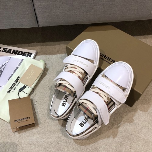 Burberry Mens Shoes Cotton and Leather Webb Sneakers