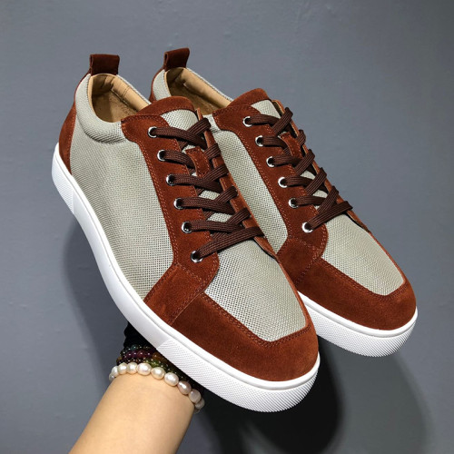 Christian Louboutin Mens Shoes Luxury Brand Red Bottom Design Louis Junior Spikes Flat with Original Box CL sneakers