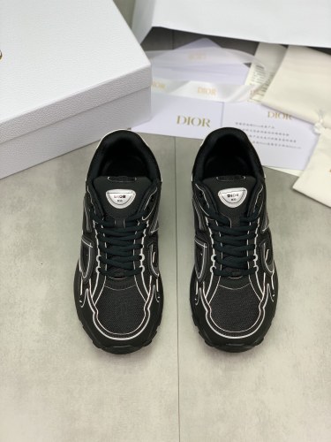 Dior Womens Shoes Sneakers Luxury Brand Christian Dior B30 SNEAKER Black Mesh and Technical Fabric Unisex Design with Original Box 3SN279ZRF_H900