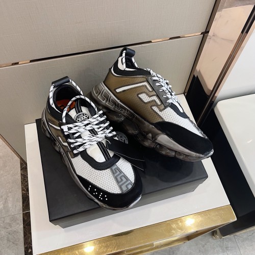Versace Men Shoes Fashion Sneakers Luxury Brand with Original Box Top Quality Breathable Mens Sneakers Chain Reaction Multi-Color Rubber Suede