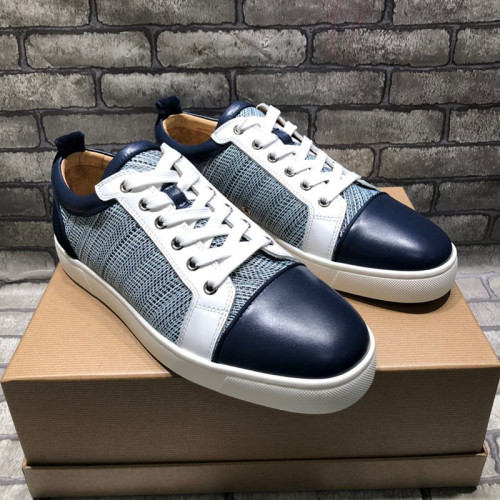 Christian Louboutin Mens Shoes Luxury Brand Red Bottom Design Louis Junior Spikes Flat with Original Box CL sneakers