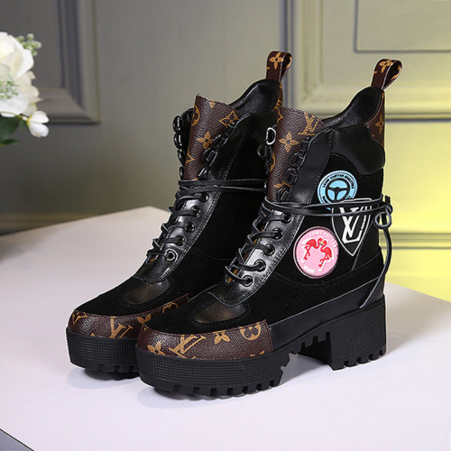 Louis Vuitton Women Shoes Boots Luxury Brand Fashion Ankle Boots LAUREATE PLATFORM DESERT BOOT