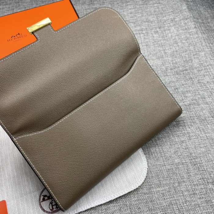 Hermes Womens Mens Wallets Purse Constance Clutch Leather Design Coin Bag with Original Box