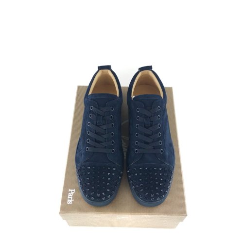 Christian Louboutin Mens Shoes Luxury Brand Red Bottom Design Louis Junior Spikes Flat with Original Box CL sneakers