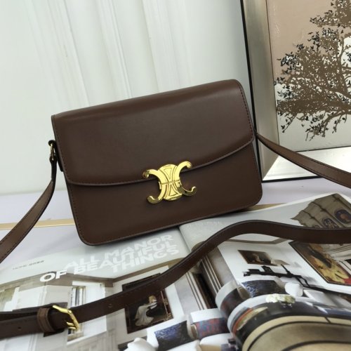 Celine Womens Bag MEDIUM TRIOMPHE BAG IN SHINY CALFSKIN