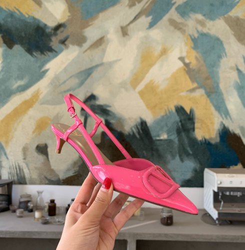 Valentino Women Shoes Mule Flip Flop Sandals VLOGO SIGNATURE CALFSKIN SLINGBACK PUMP 35MM with Original Box