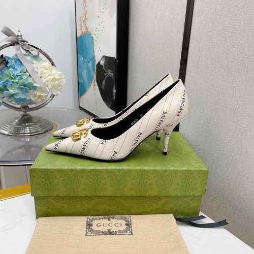 Gucci Womens Shoes Slingback Pumps 8cm Heel Luxury Brand Wedding Fashion Shoes for Women with Original Box