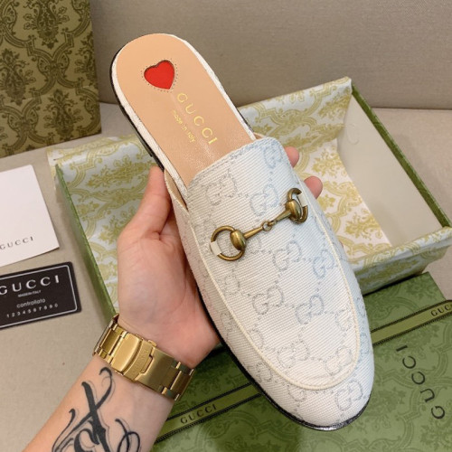 Gucci Womens Shoes Slippers Slides Casual Design Luxury Brand Leather Princetown leather slipper with Original Box