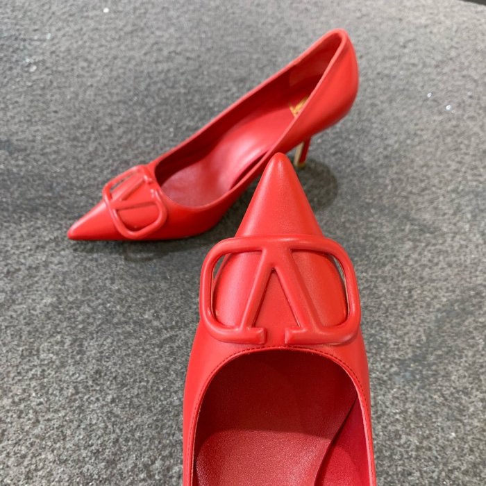 Valentino Women Shoes Mule Flip Flop Sandals VLOGO SIGNATURE CALFSKIN PUMP 80MM Luxury Brand with Original Box