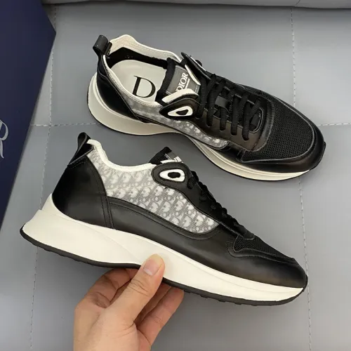 Dior Men Shoes Fashion B25 RUNNER SNEAKER Black Dior Oblique Canvas And Suede with Original Box
