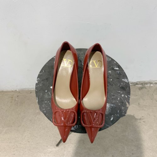 Valentino Women Shoes Mule Flip Flop Sandals VLOGO SIGNATURE CALFSKIN PUMP 80MM Luxury Brand with Original Box