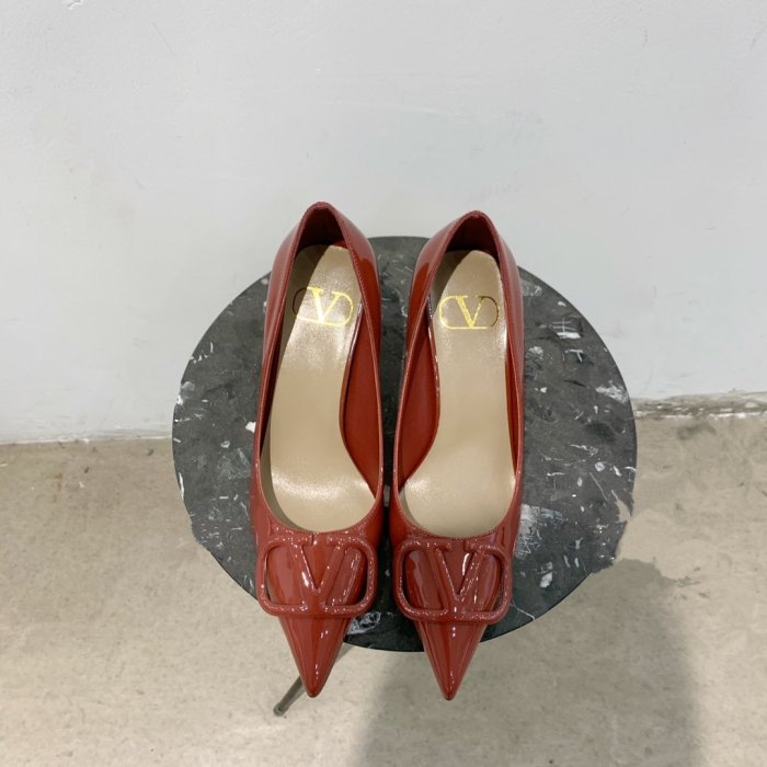Valentino Women Shoes Mule Flip Flop Sandals VLOGO SIGNATURE CALFSKIN PUMP 80MM Luxury Brand with Original Box
