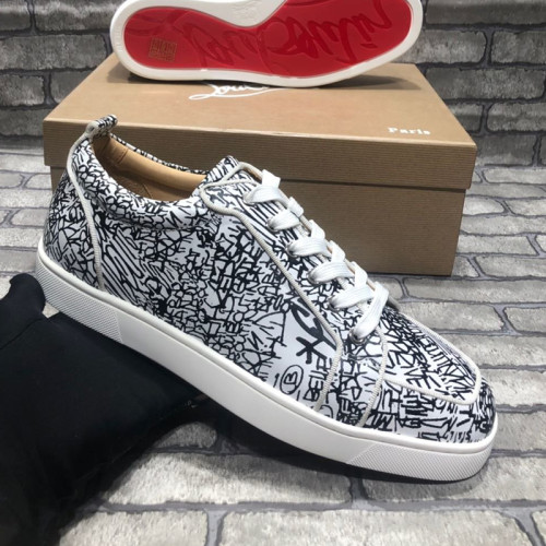 Christian Louboutin Mens Shoes Luxury Brand Red Bottom Design Louis Junior Spikes Flat with Original Box CL sneakers