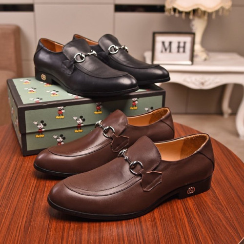 Gucci Mens Shoes Leather Design Luxury Brand Business Dress Shoes for Men with Original Box