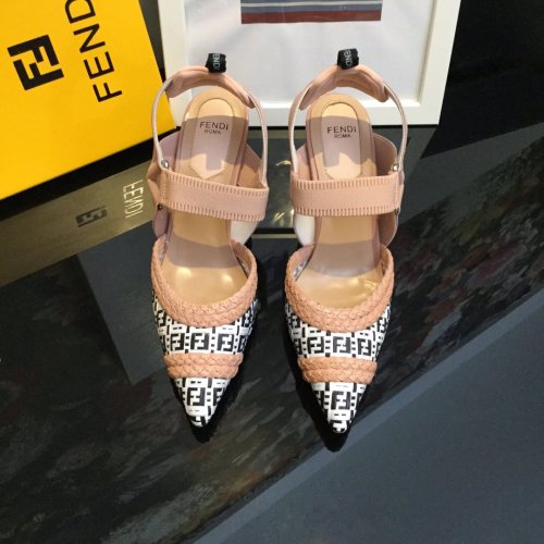 Fendi Womens Shoes COLIBRÌ Raffia Slingbacks 8.5cm