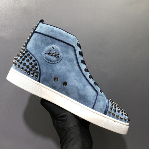 Christian Louboutin Mens Shoes Luxury Brand Red Bottom Design Louis Junior Spikes Flat with Original Box CL sneakers