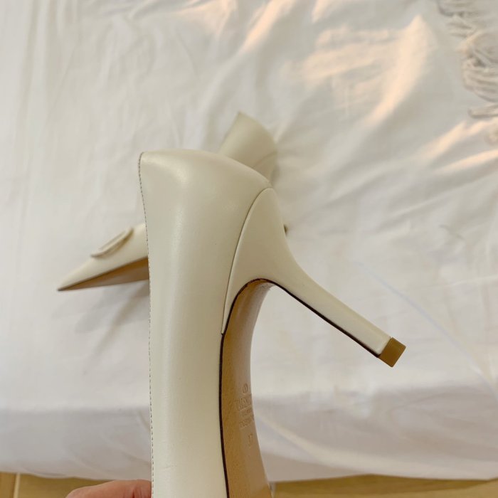 Valentino Women Shoes Mule Flip Flop Sandals VLOGO SIGNATURE CALFSKIN PUMP 80MM Luxury Brand with Original Box