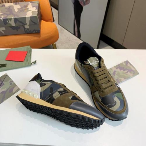 Valentino Men Shoes Fashion Design Luxury Brand ROCKSTUD CALFSKIN SNEAKER with Original Box