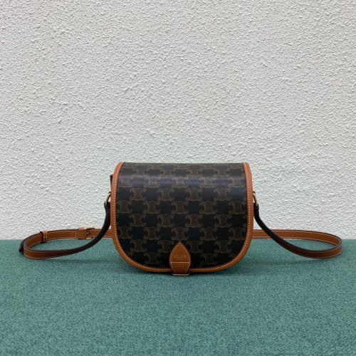 Celine Womens Bag MEDIUM FOLCO BAG IN TRIOMPHE CANVAS