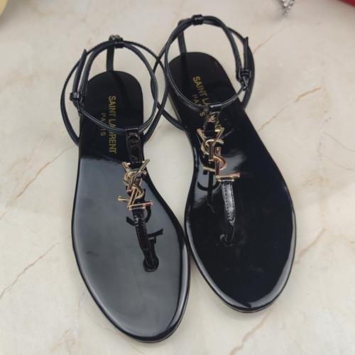 Yves Saint Laurent YSL Women Shoes Sandals Slippers Luxury Brand Genuine Leather Sole Womens Slippers with Original Box