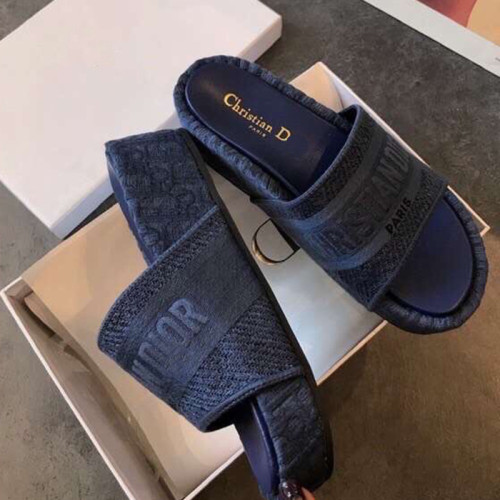 Dior Women Shoes Sandals Slippers Luxury Brand Thick Sole Womens Slippers with Original Box